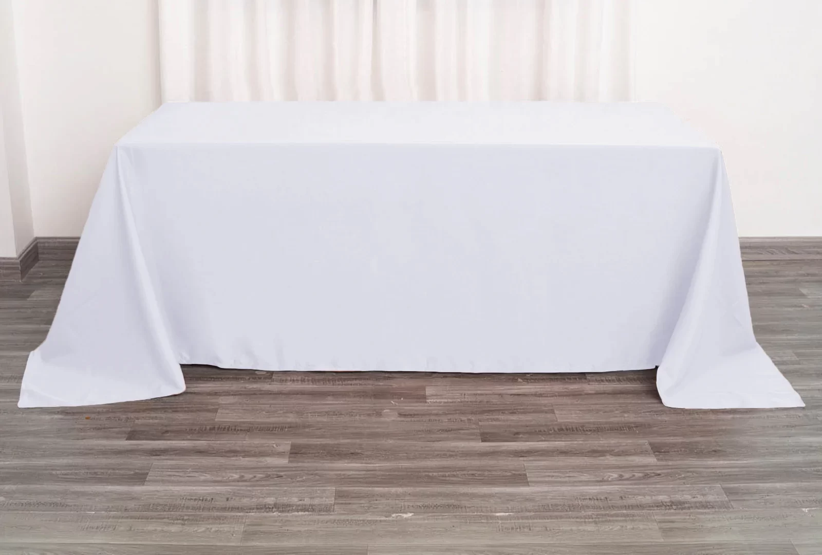 white rectangle table cover