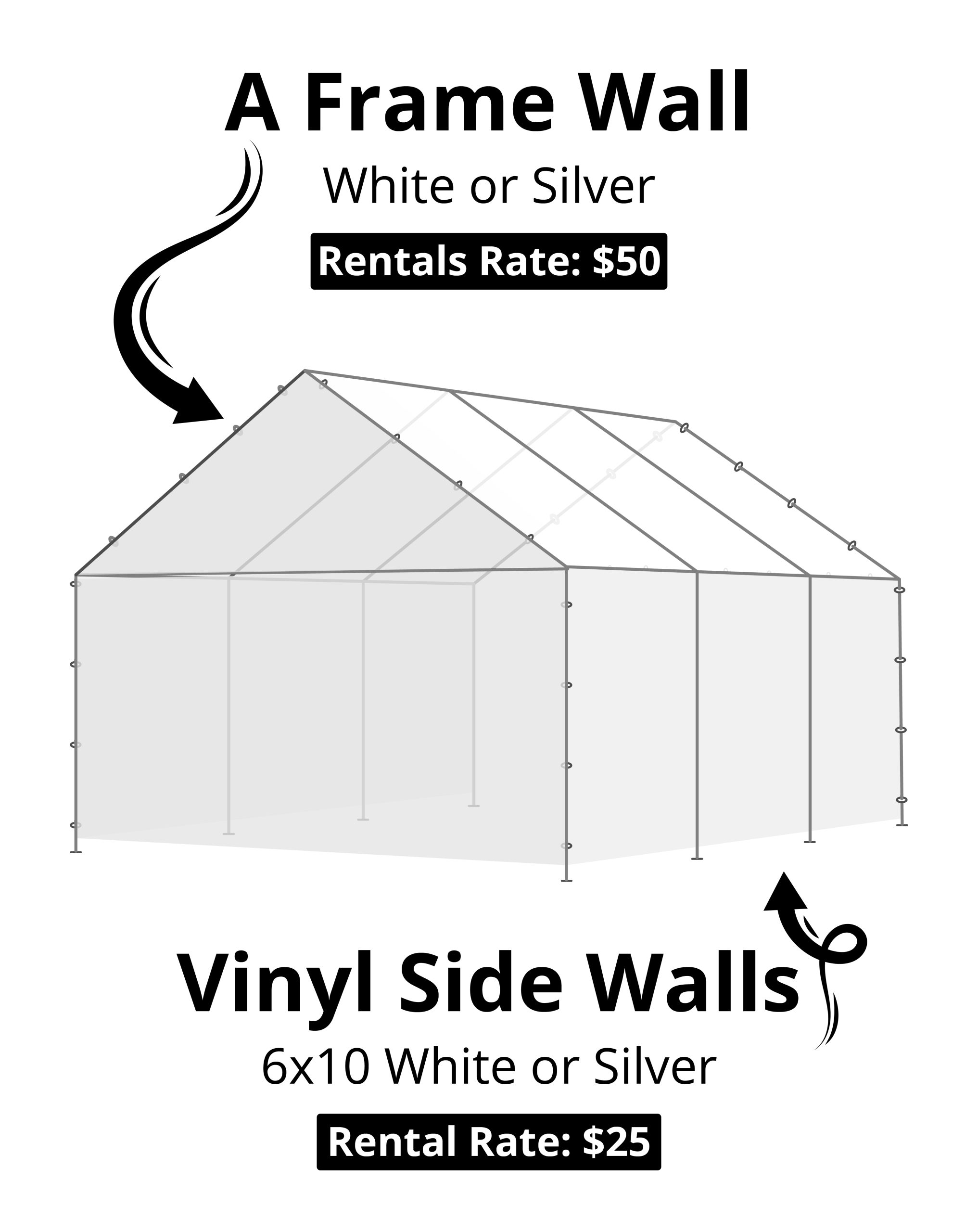 AnB Party Rentals - tent cover aframe vinyl side walls